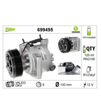 Dacia Duster II, Sandero II, Logan II ve Nissan Micra 1.5 dCi Klima Kompresörü 926005154R, 926004475R.