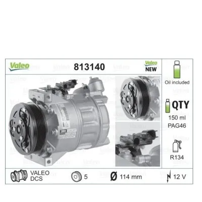 Volvo XC60, S80 II, V70 III ve XC70 II Modellere uyumlu, 12V Voltajlı Valeo 813140  Klima Kompresörü